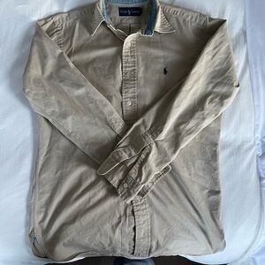 Ralph Lauren Men's Beige Button-Down Shirt
